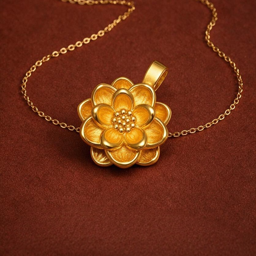 莲花吊坠 足金999 XG60711