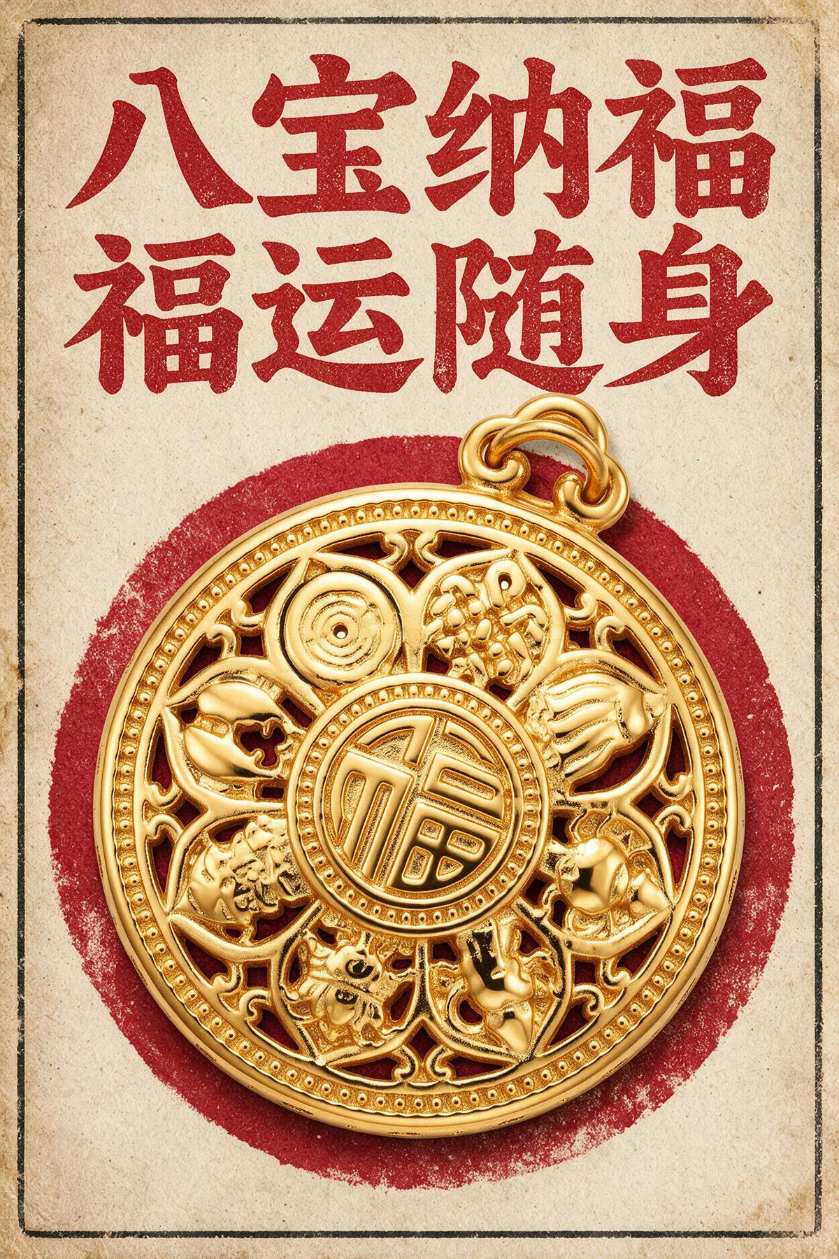 八宝罗盘吊坠 足金999 XG60702