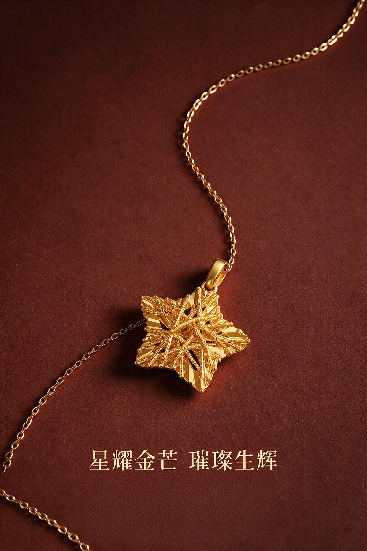 镂空星星吊坠 足金999 XG60708