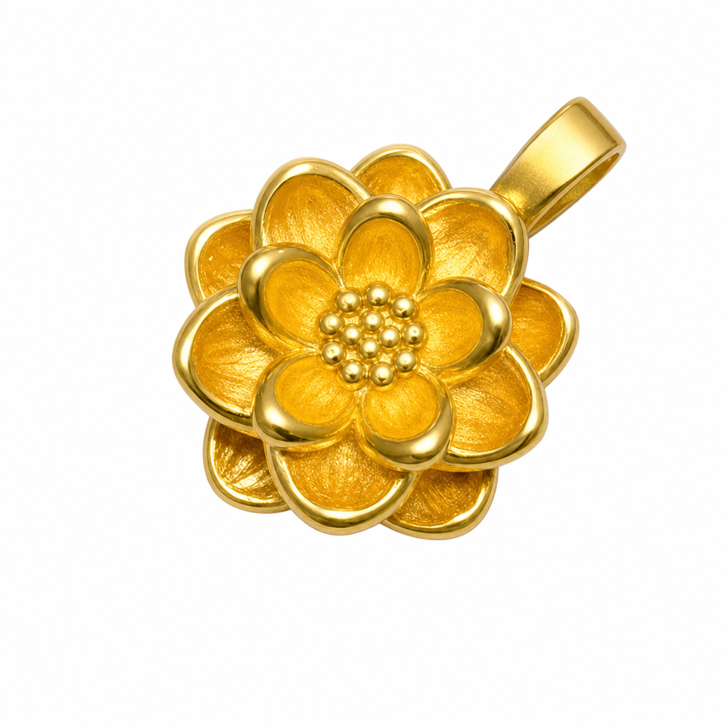 莲花吊坠 足金999 XG60711